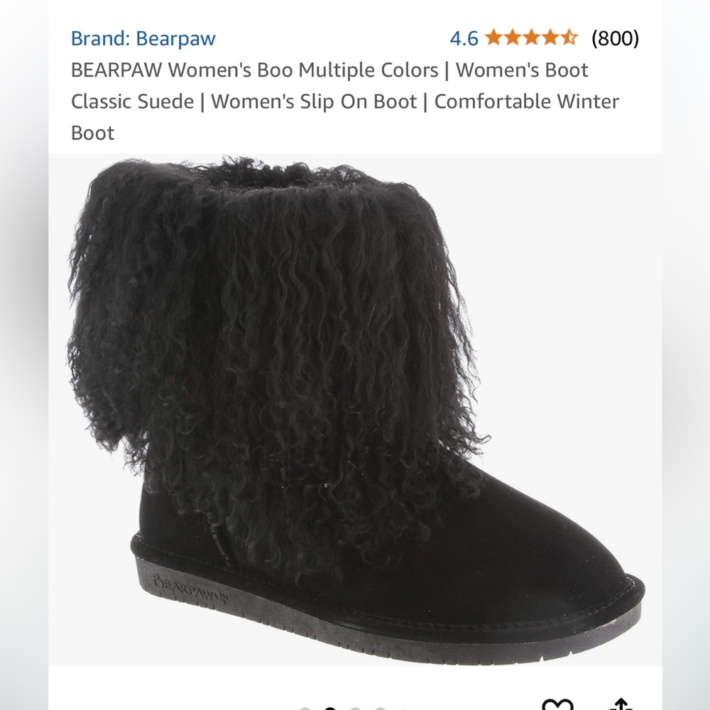 BearPaw Women's Black Winter Boots